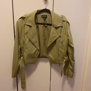 Danielle Bernstein Green patent leather Jacket